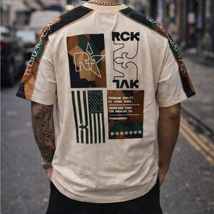 Rock Revival Double R Camo White Tee Sz XXL